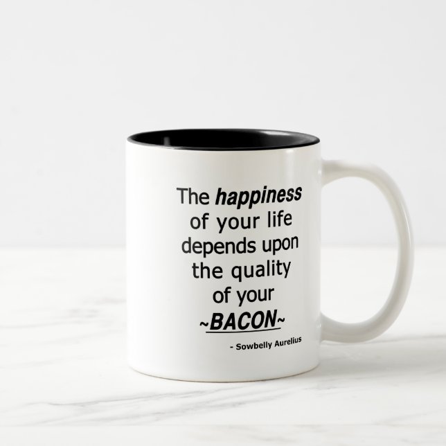 Quality Thoughts? Then a Bacon Life... Two-Tone Coffee Mug (Right)
