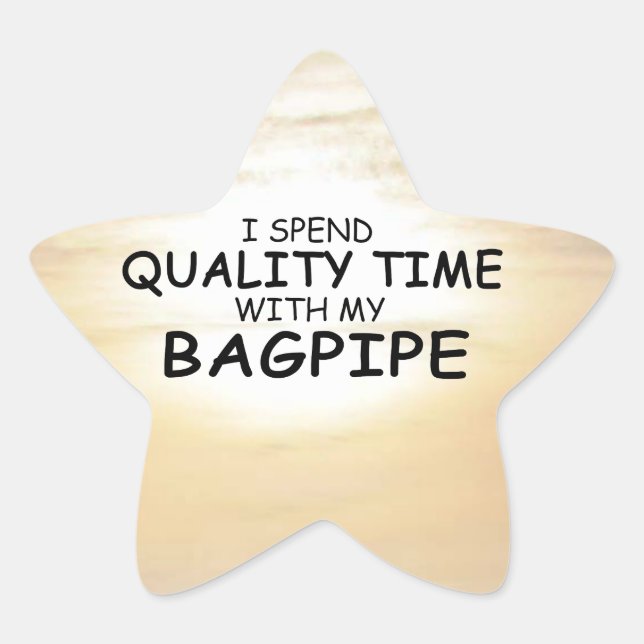 Quality Time Bagpipe Star Sticker (Front)