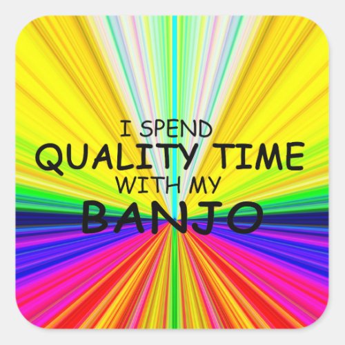 Quality Time Banjo Square Sticker