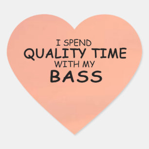Quality Time Bass Heart Sticker