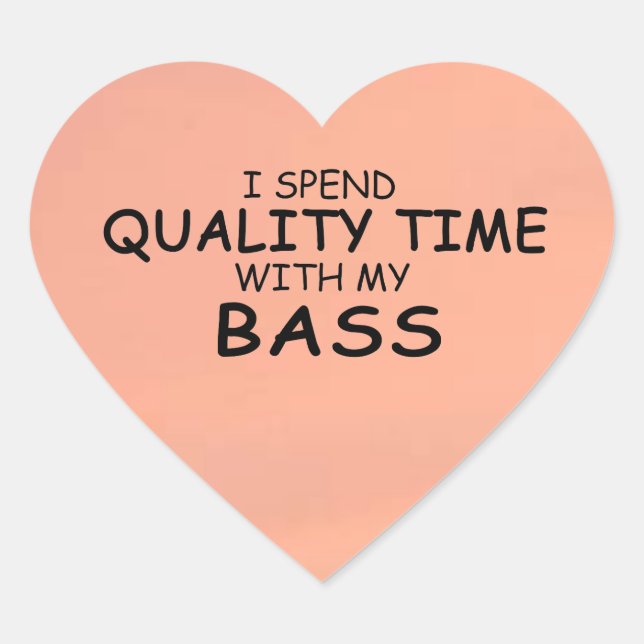 Quality Time Bass Heart Sticker (Front)
