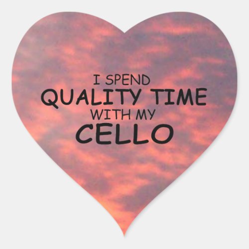 Quality Time Cello Heart Sticker