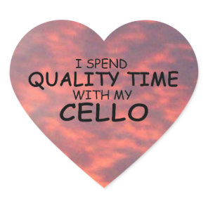 Quality Time Cello Heart Sticker
