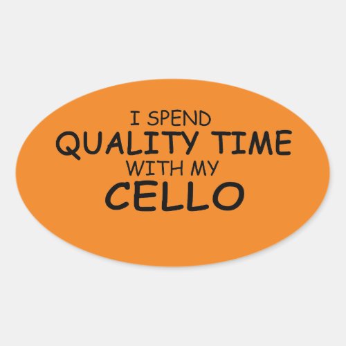 Quality Time Cello Oval Sticker