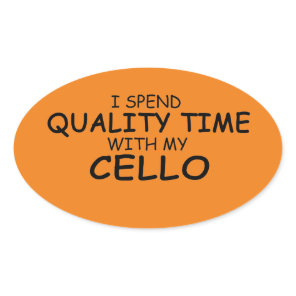 Quality Time Cello Oval Sticker