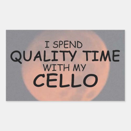 Quality Time Cello Rectangular Sticker