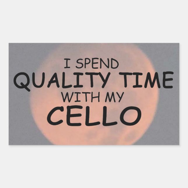Quality Time Cello Rectangular Sticker (Front)