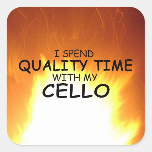 Quality Time Cello Square Sticker