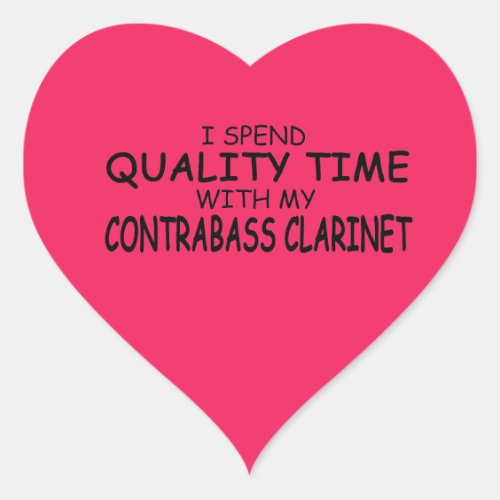 Quality Time Contrabass Clarinet Heart Sticker
