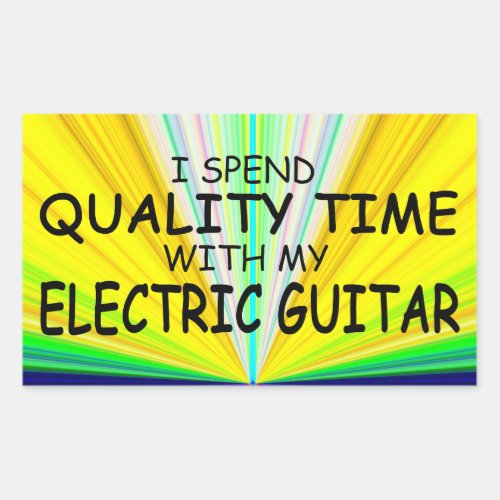 Quality Time Electric Guitar Rectangular Sticker