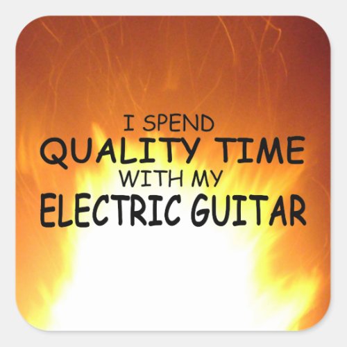 Quality Time Electric Guitar Square Sticker