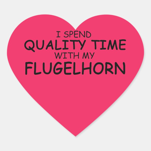 Quality Time Flugelhorn Heart Sticker (Front)