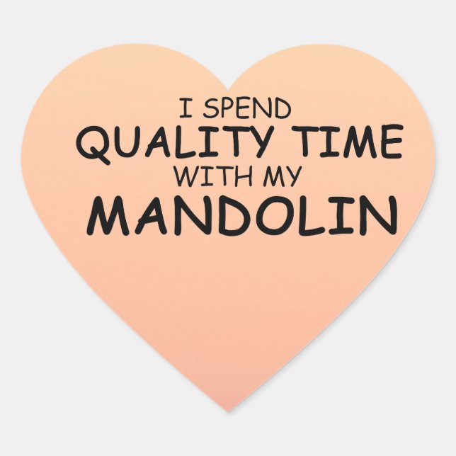 Quality Time Mandolin Heart Sticker (Front)