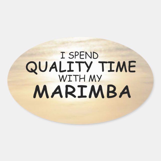 Quality Time Marimba Oval Sticker (Front)