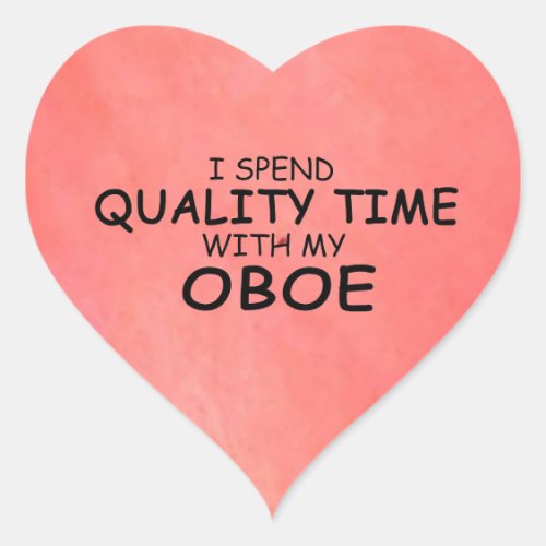 Quality Time Oboe Heart Sticker