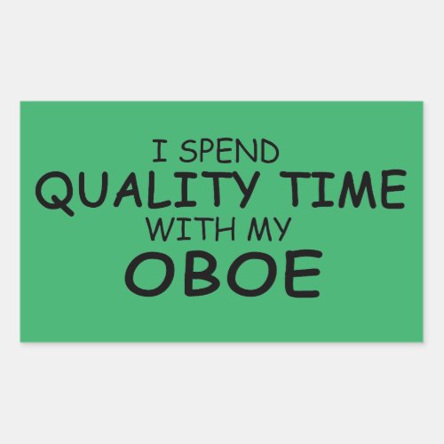 Quality Time Oboe Rectangular Sticker