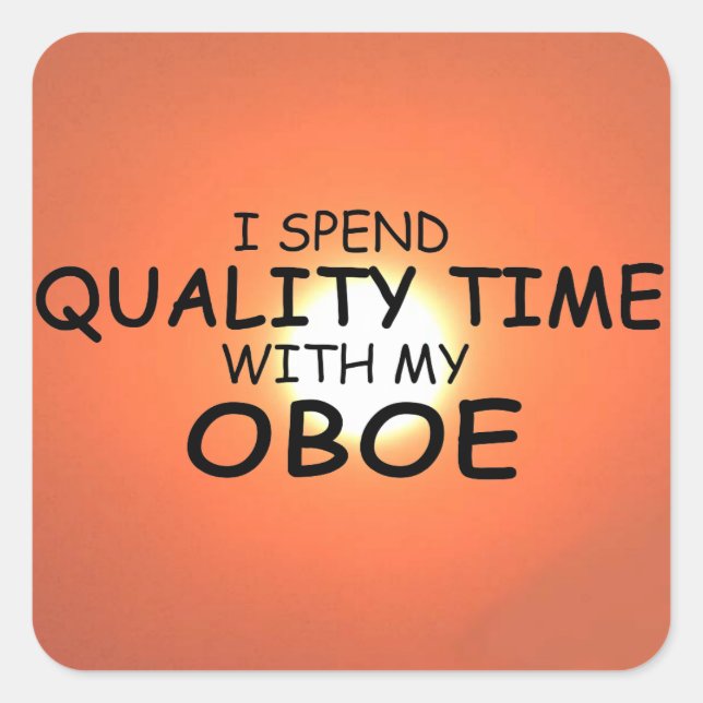 Quality Time Oboe Square Sticker (Front)