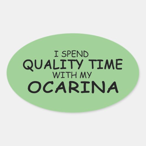 Quality Time Ocarina Oval Sticker