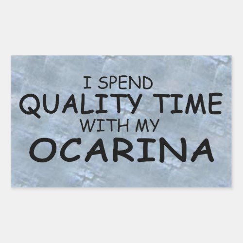 Quality Time Ocarina Rectangular Sticker