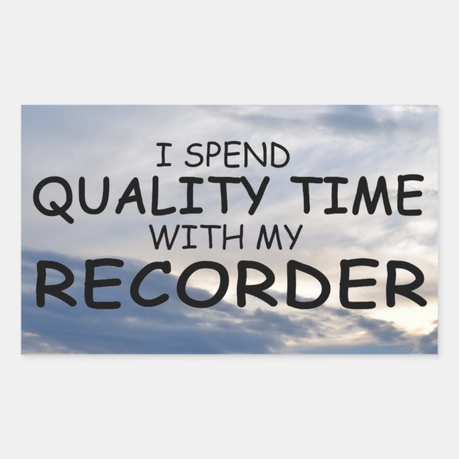Quality Time Recorder Rectangular Sticker (Front)