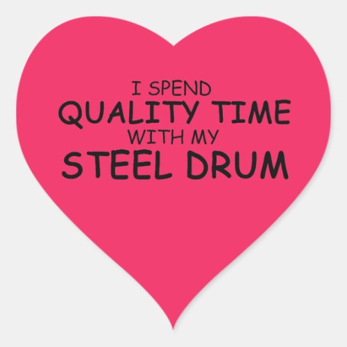 Quality Time Steel Drum Heart Sticker