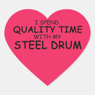 Quality Time Steel Drum Heart Sticker