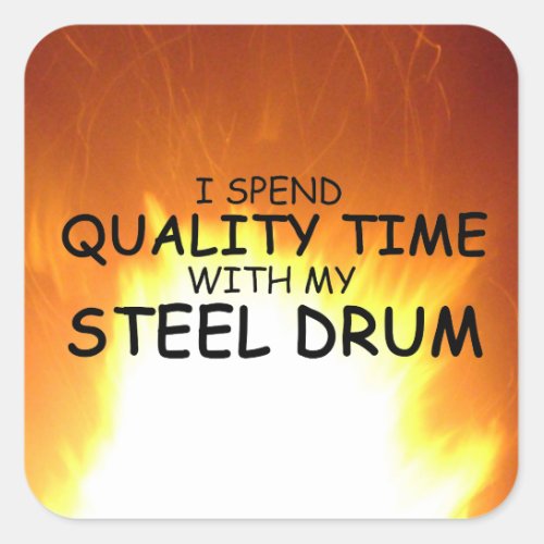 Quality Time Steel Drum Square Sticker