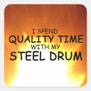 Quality Time Steel Drum Square Sticker
