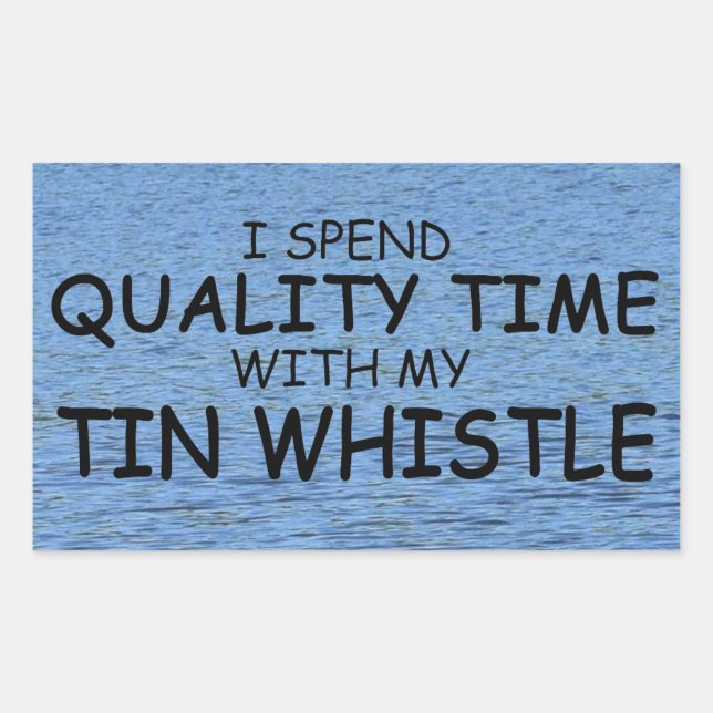 Quality Time Tin Whistle Rectangular Sticker (Front)