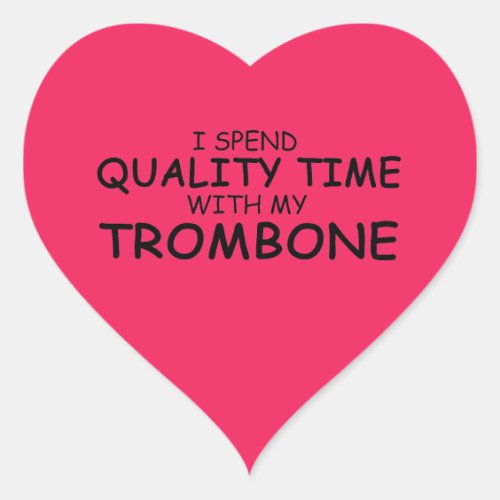 Quality Time Trombone Heart Sticker
