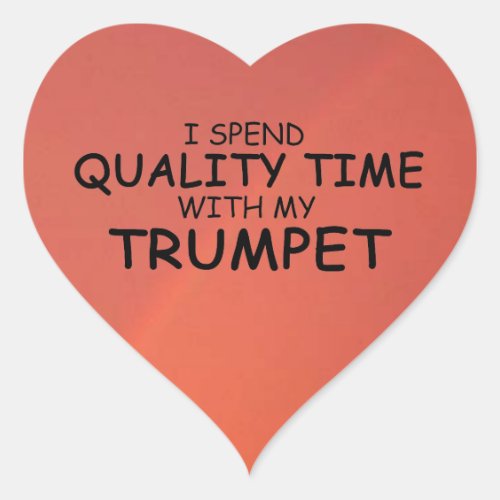 Quality Time Trumpet Heart Sticker