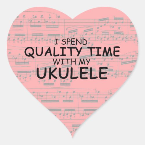 Quality Time Ukulele Heart Sticker