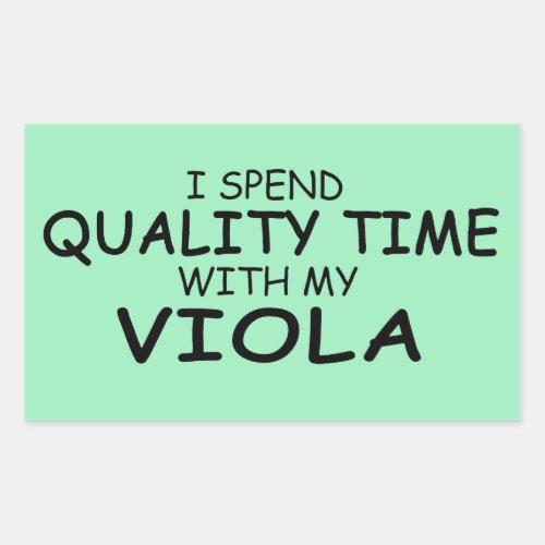 Quality Time Viola Rectangular Sticker