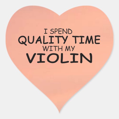 Quality Time Violin Heart Sticker