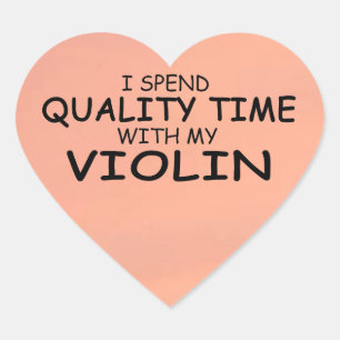 Quality Time Violin Heart Sticker