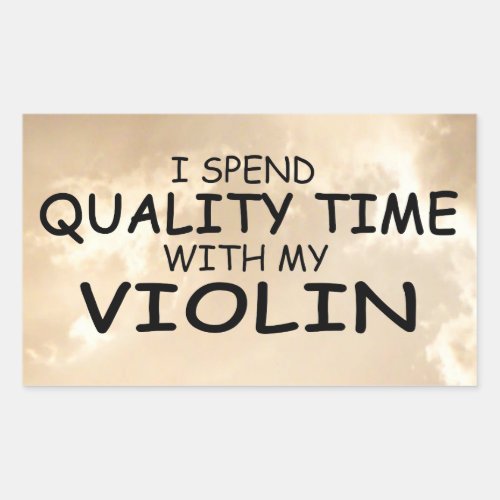 Quality Time Violin Rectangular Sticker
