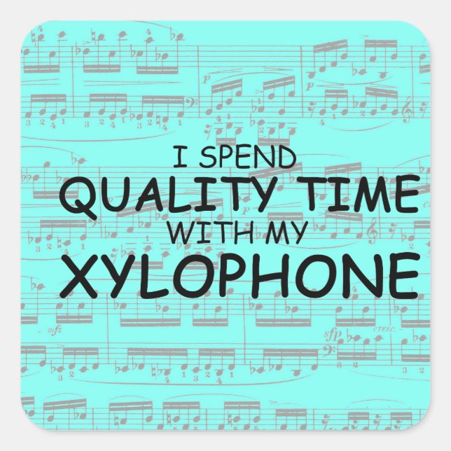 Quality Time Xylophone Square Sticker (Front)
