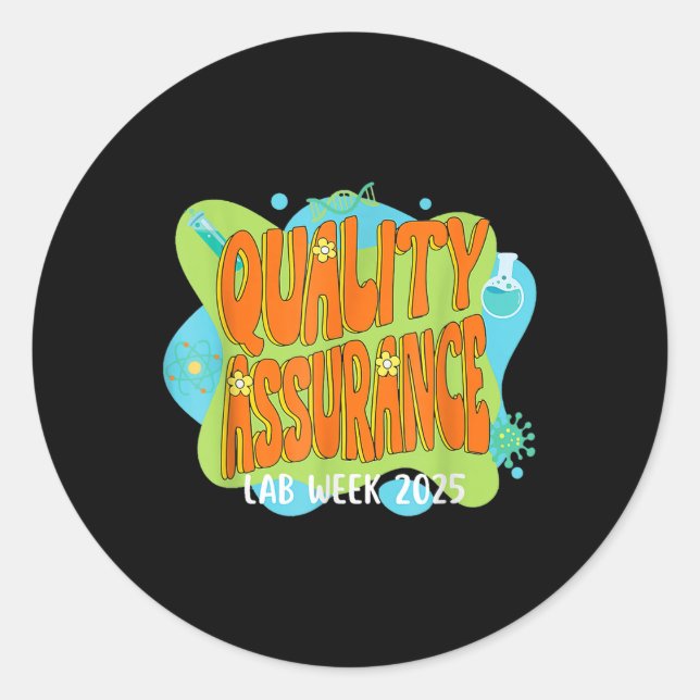 Quality Urance Lab Scientist Retro Lab Week Run 20 Classic Round Sticker (Front)