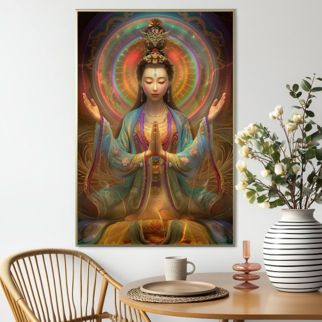 Quan Yin Colorful Psychedelic Goddess Art Poster (Creator Uploaded)