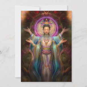 Quan Yin Colorful Visionary Goddess Art Invitation