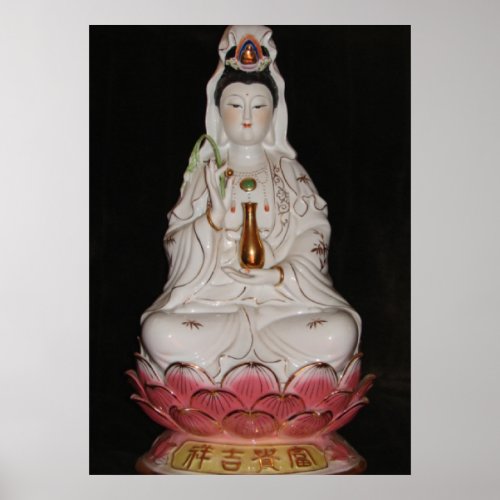 Quan Yin Goddess of Mercy Buddha Meditation Poster