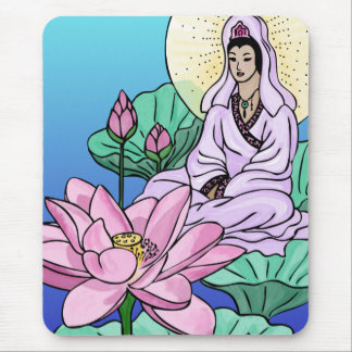 Quan Yin (Kuan Yin) in the Lotus Mouse Pad