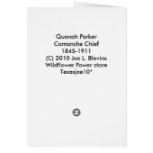 Quanah Parker Cards (Back)