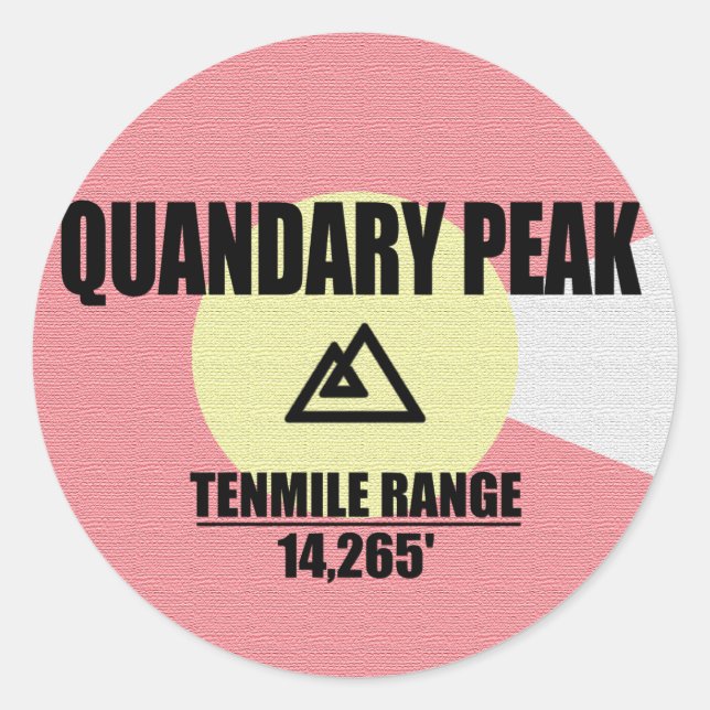 Quandary Peak Classic Round Sticker (Front)