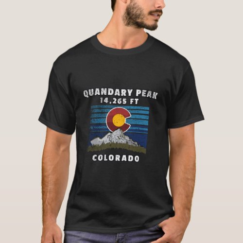 Quandary Peak Colorado Flag Themed T_Shirt