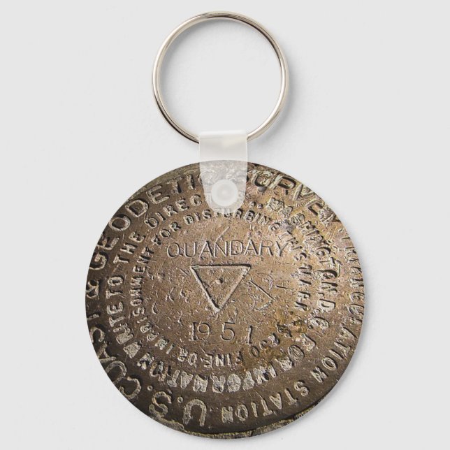 Quandary Peak Fourteener Survey Marker Keychain (Front)