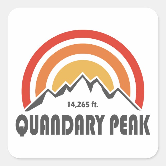 Quandary Peak Square Sticker (Front)