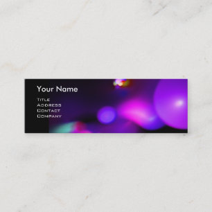 QUANTUM BUBBLES 2 MONOGRAM Vibrant black blue Mini Business Card