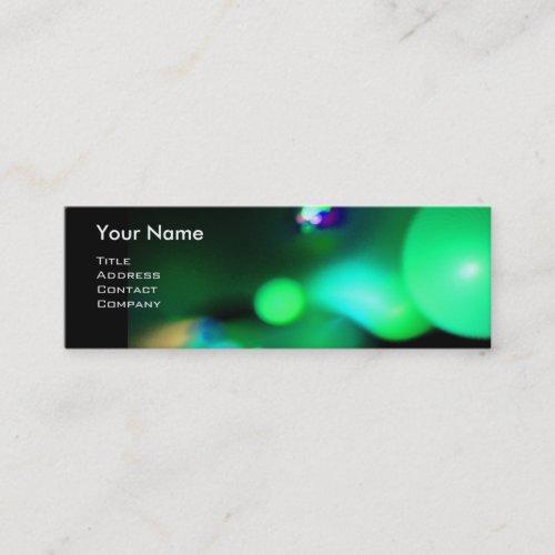 QUANTUM BUBBLES 2 MONOGRAM Vibrant black green Mini Business Card