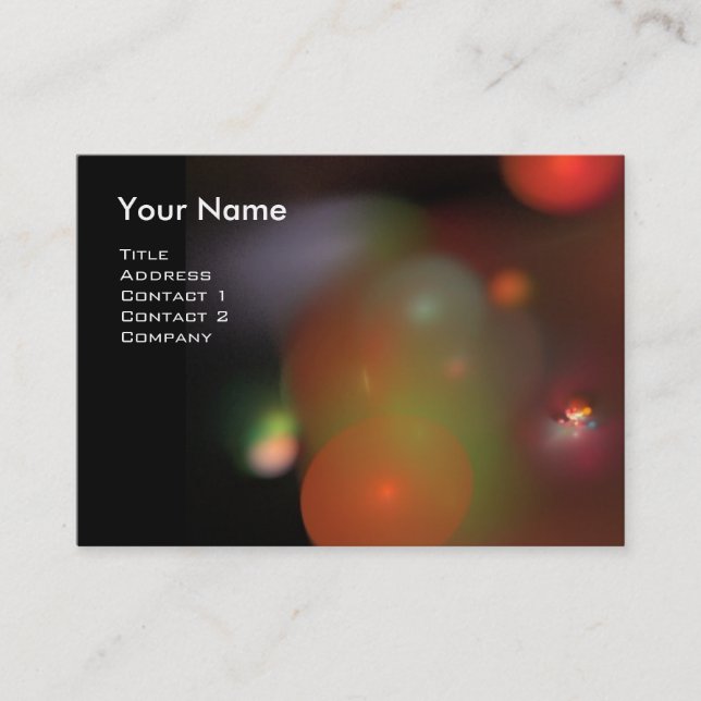 QUANTUM BUBBLES MONOGRAM Vibrant black purple Business Card (Front)